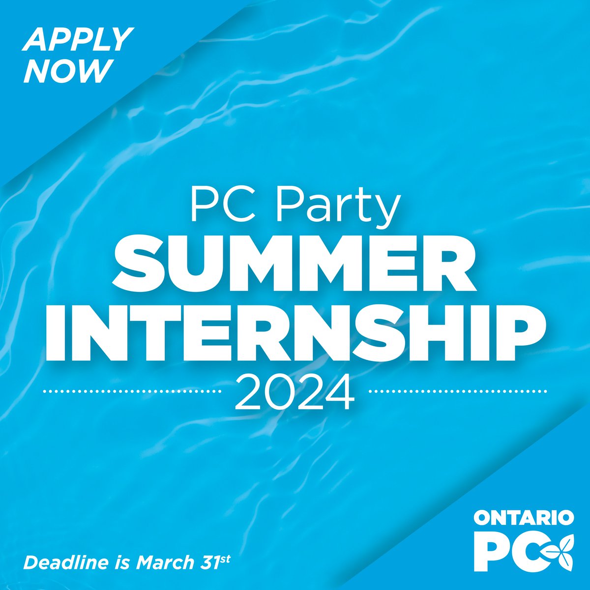 OntarioPCParty's tweet photo. It may be cold outside, but we're already preparing for summer!

The PC Party Summer Internship is a great opportunity to take your next step and make a difference in our movement!

Are you interested, or know someone who might be? Applications are open: https://t.co/G7TM7Y2SIL https://t.co/6qsAGoq1WR