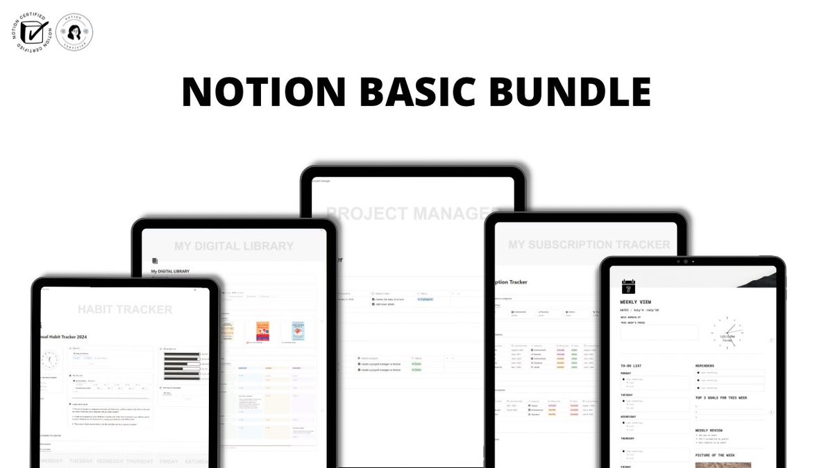 Excited to launch my  FREE Notion beginner-friendly pack today! 🚀 

Get productive and organized with these five easy-to-use templates. 

Drop 🙌 in comments if you are interested!