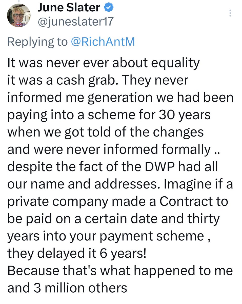 June Slater (@juneslater17) on Twitter photo So many people haven't a clue what happened with the delayed 1950s women's state pension So many people haven't a clue what happened with the delayed 1950s women's state pension