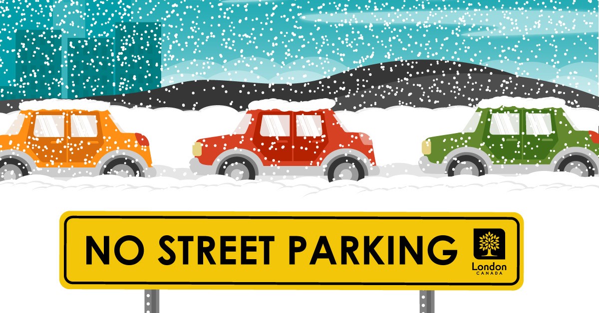With heavy snowfall in the forecast this weekend, an overnight on-street parking ban is in effect to help crews clear snow from streets. Residents who registered for an overnight parking pass are asked not to park on the street. Learn more: london.ca/snow #LdnOnt