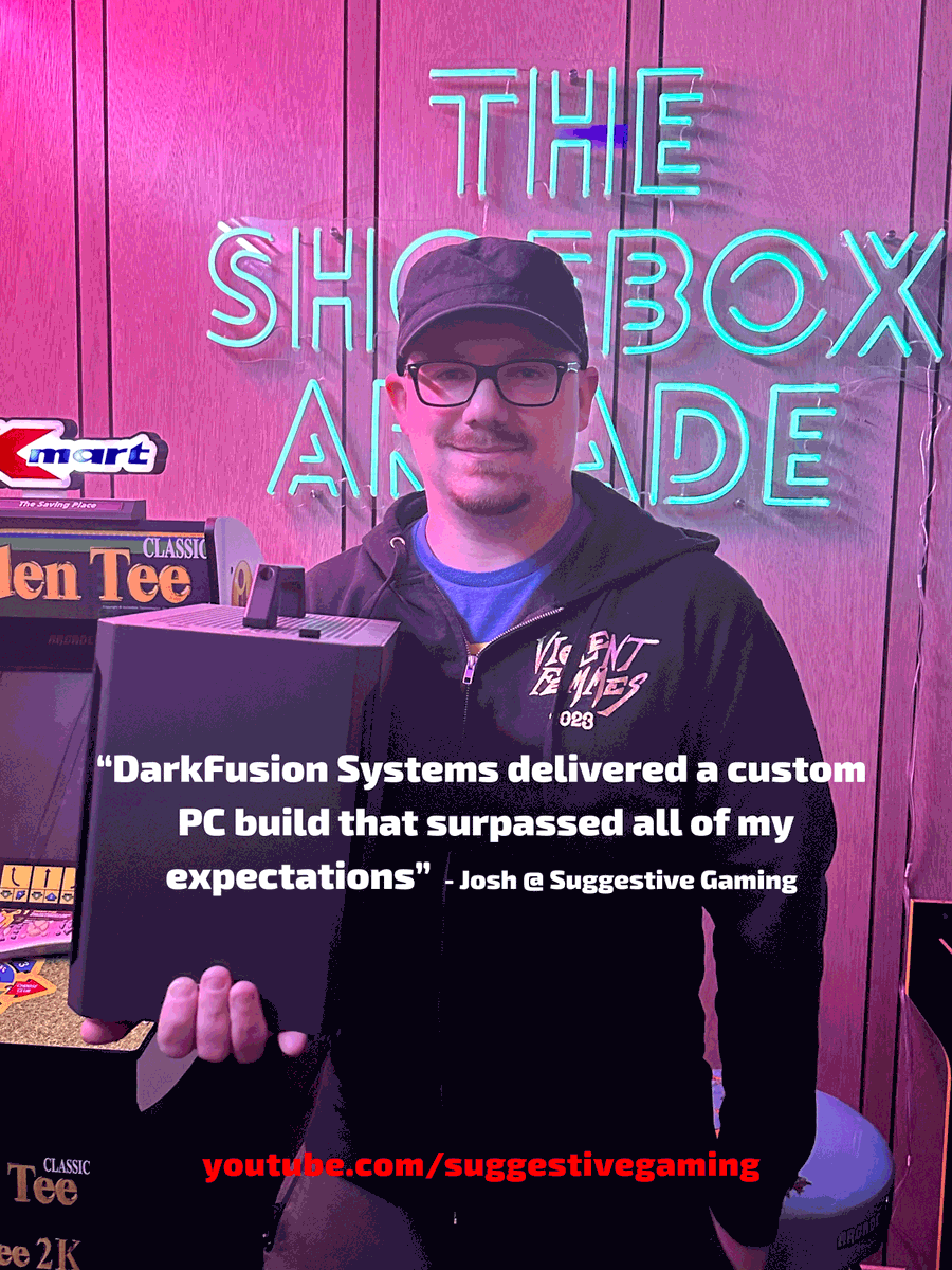 DarkFusionSys's tweet image. DarkFusion Systems can handle anything you throw at them. Josh at @SuggestiveGames  can attest, his killer content creation system handles games, editing, and more like a knife going through butter 🤘

Reach out in our DM’s or visit our website to learn more!…