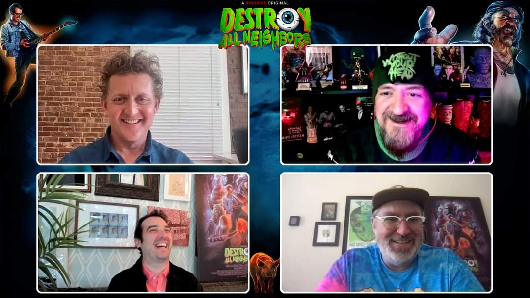 Alex Winter, Jonah Ray Stuff Rodrigues and Josh Forbes of Destroy All Neighbors out today on Shudder!
youtube.com/watch?v=GKxli9…

#DestroyAllNeighbors #Shudder #AlexWinter #JonahRay #JoshForbes #WithoutYourHead #HorrorPodcast #MovieInterview #NewHorror #HorrorMovies  #MST3K
