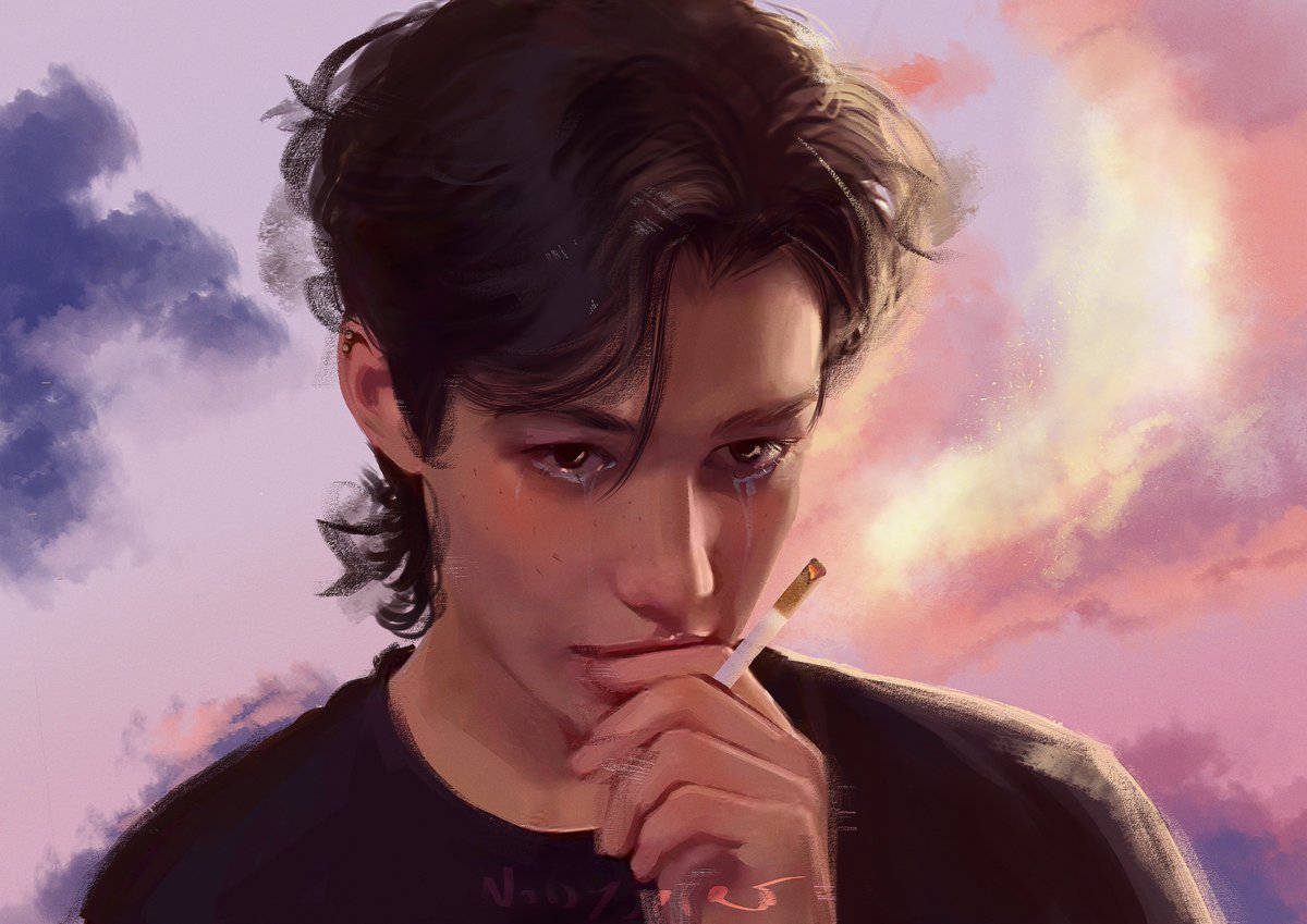noisyspirit's tweet photo. do you love me or do you just love having me around you? 

#Straykidsfanart #felix https://t.co/GTe7Rzl7za