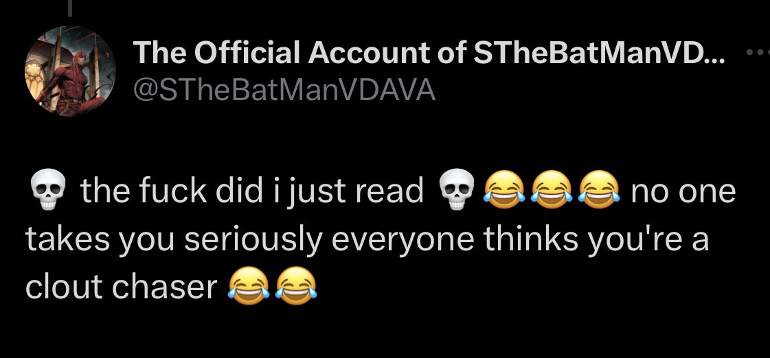 winfrfx's tweet photo. Hey, so 

My friend @CanvasPirate is being accused of scamming and other shit he didn’t do. 

DO NOT ENGAGE WITH @/////STheBatManVDAVA  

He has less brain cells then a average Overwatch player and or clout chaser. https://t.co/Xl28fziOiD