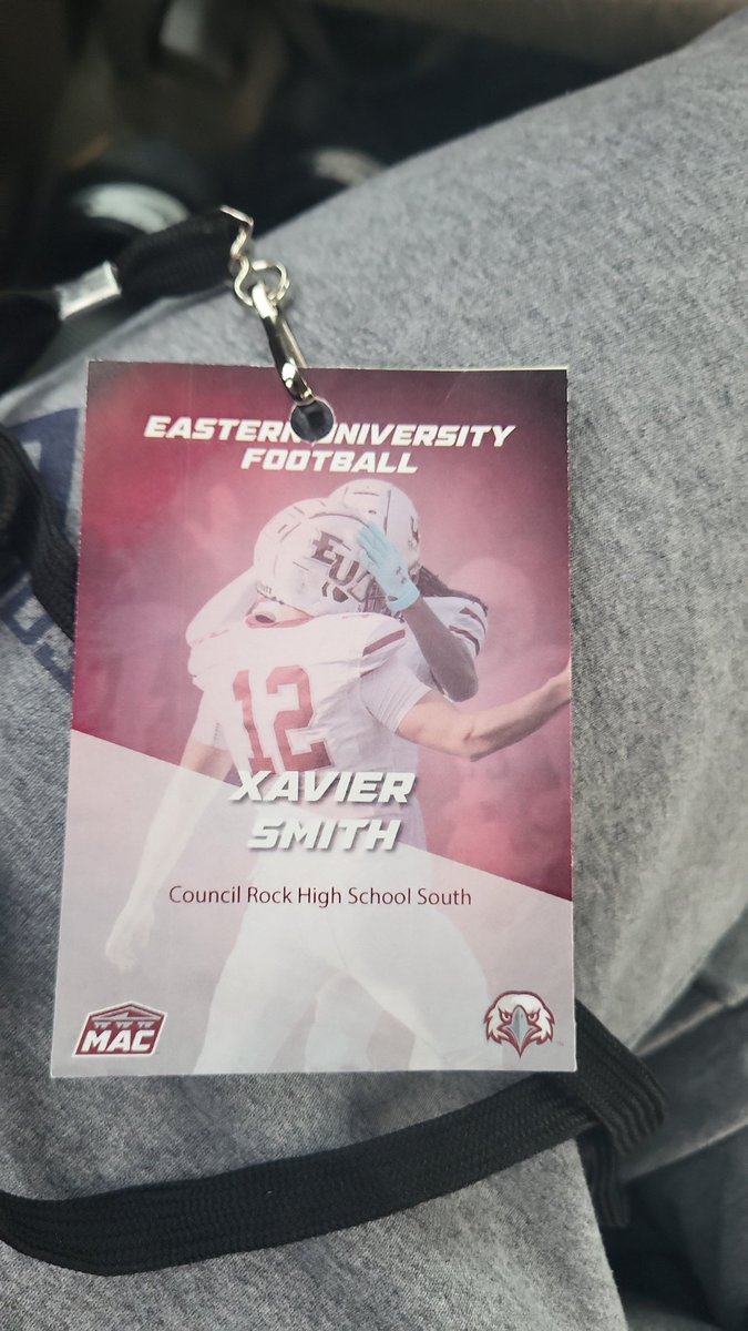 Thank you to <a href="/Coach_Crock/">Billy Crocker</a> and <a href="/dluke54/">Dillon Lucas</a>  for the great official visit <a href="/EUEaglesFB/">Eastern University Football</a>! I can't wait to continue going through this process with this great group!