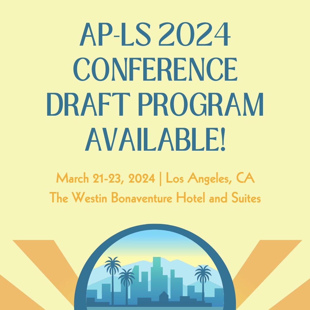 The draft conference program for #apls2024 is now available! Download the program draft here- drive.google.com/file/d/11XKPQH…
