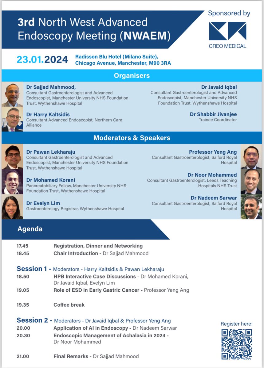 Join us for NW advanced endoscopy meeting. Excellent topics& top notch speakers @smkahlon @pawanlekharaju @LimEvey @gas_north @HarryKaltsidis @javaidxiqbal @WythEndo