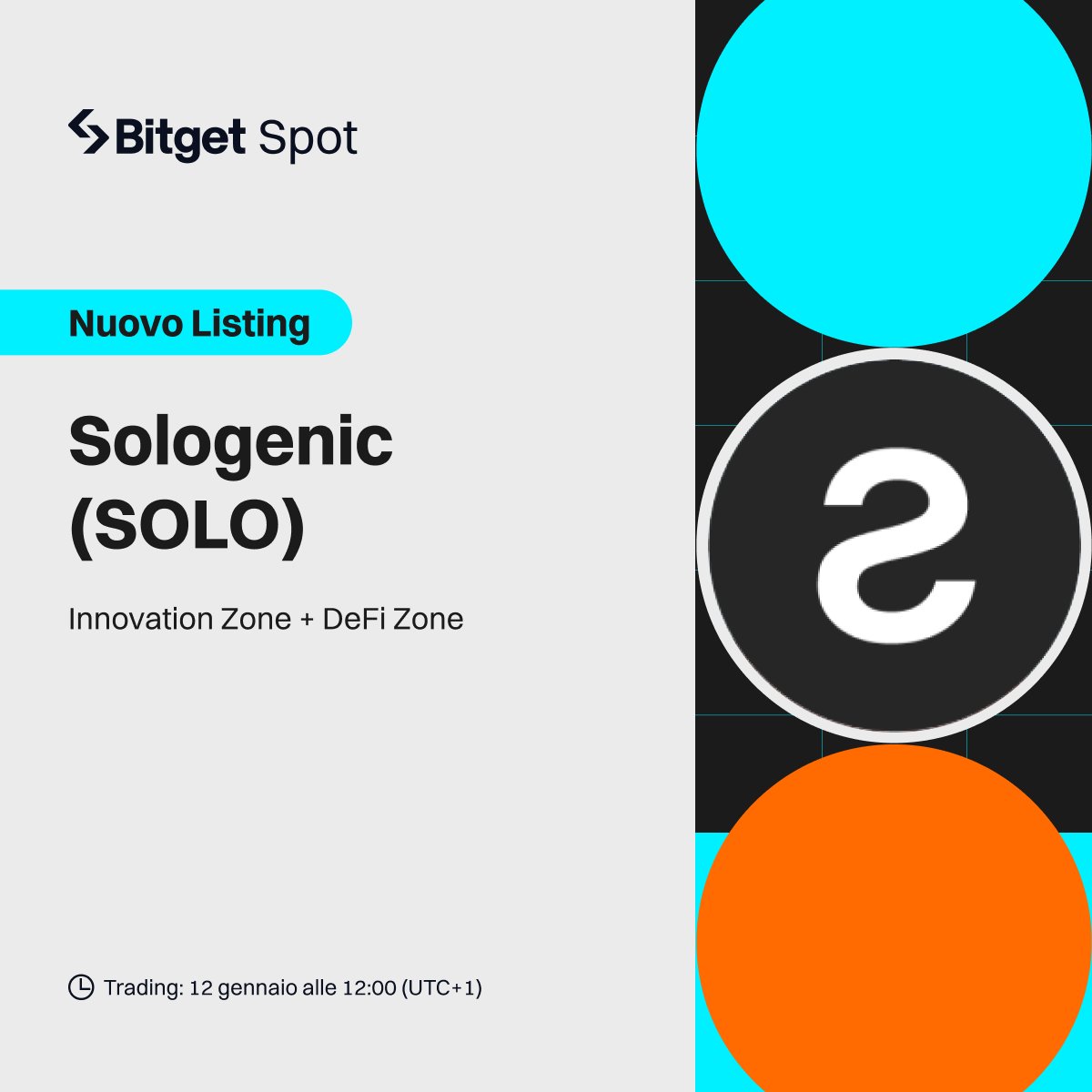 bg_in_italian's tweet image. 🚀Bitget listerà Sologenic (SOLO) nell’Innovation Zone e DeFi Zone

⏰Trading: 12 gennaio, ore 12:00 (UTC+1)

👇Scopri di più:
bitget.com/it/support/art…
#BitgetBuilders2024 #CryptoCommunity #cryptotrading