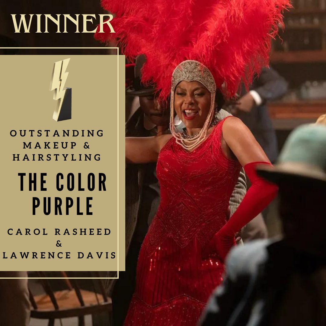 Winner for Outstanding Makeup & Hairstyling - @thecolorpurple #blackreeltvawards #blackreelawards #blackexcellence