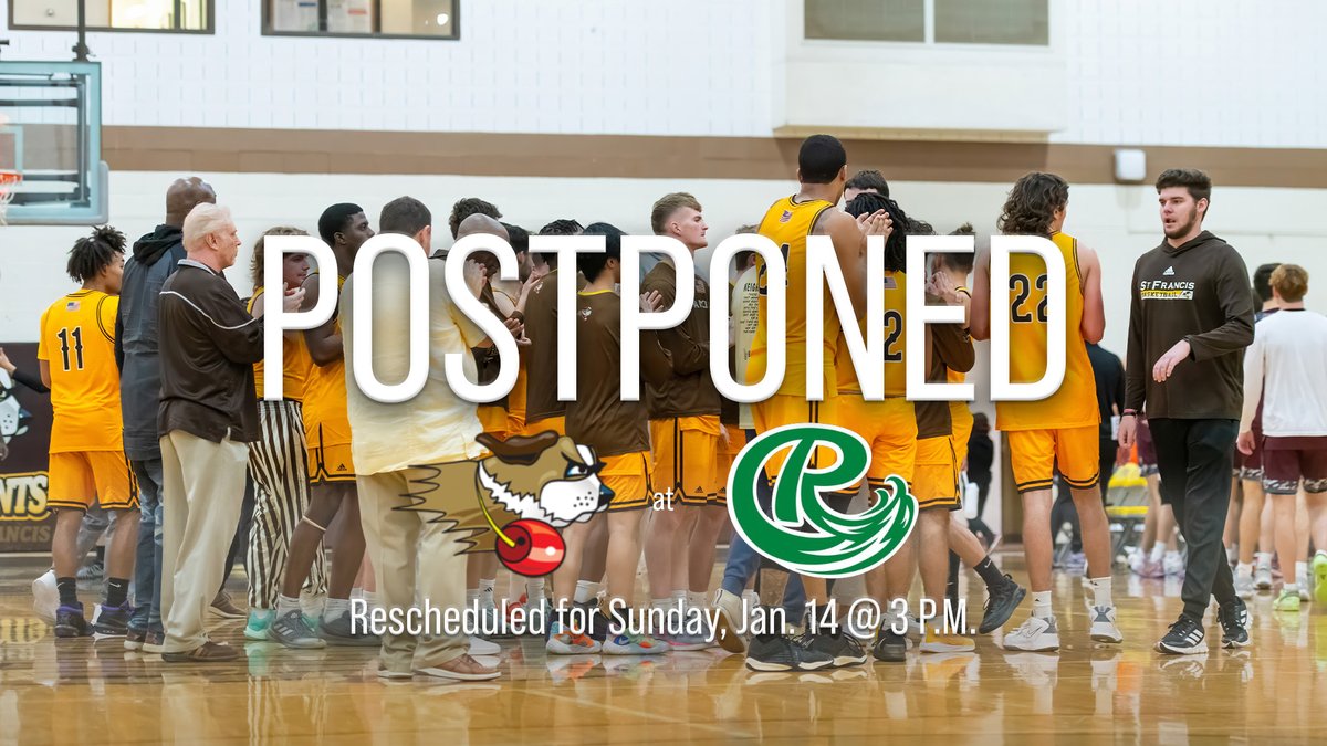 Tomorrow's basketball double-header between Roosevelt and USF has been postponed due to the inclimate weather. The games have been rescheduled for Sunday, January 14 at 1 p.m. (Women's contest) and 3 p.m. (Men's contest). For more info, visit gofightingsaints.com