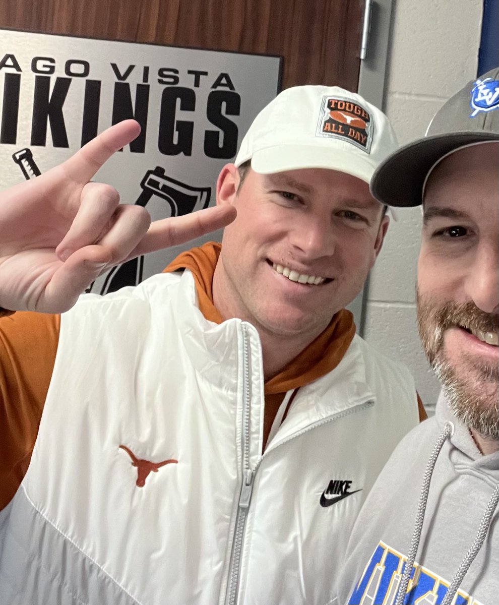 Great visit with @Coach_Gideon from @TexasFootball today. We appreciate the time taken to come check out our @LagoFootball prospects. #AeTT #WeAllRow @AthleticsLago @LagoVistaIsd @griffinSwayde