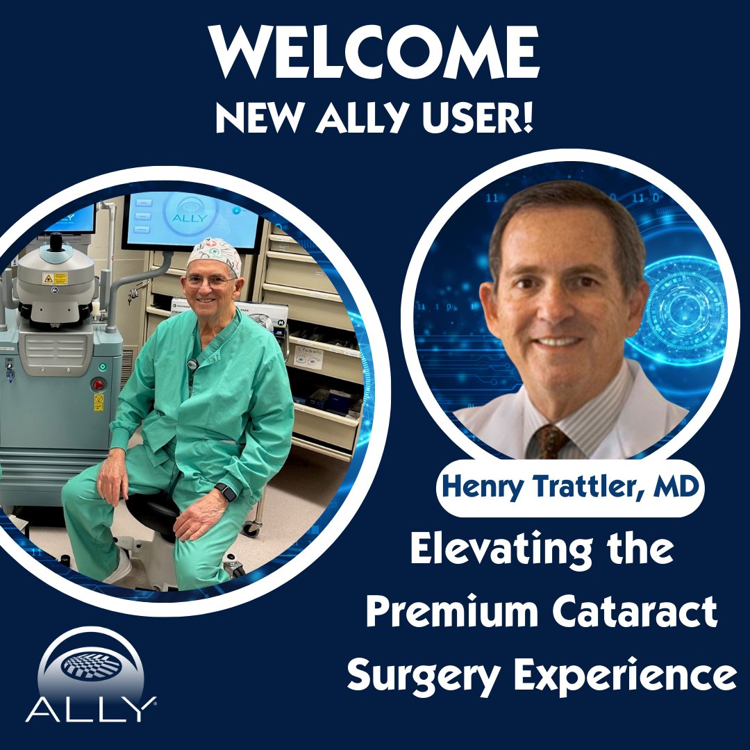 LENSAR's tweet photo. Introducing Henry Trattler, MD, the newest member of our ALLY® System team! Experience the unmatched inventiveness and flexibility of ALLY that is revolutionizing cataract surgery. Discover more: https://t.co/b41DhmPoaR
#FLACS #LENSAR #ALLYSYSTEM #Ophthalmology #CataractSurgery https://t.co/4rSN0yZn1N