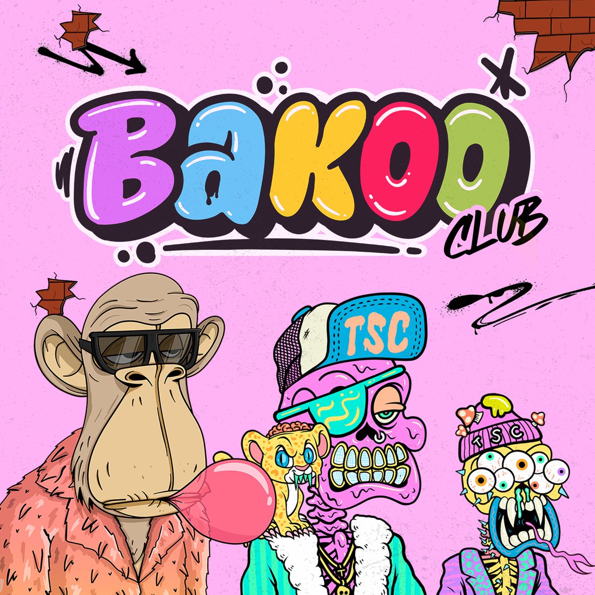 Bakooclub's tweet photo. 🔥 Weekly Giveaway 🔥 

It's a pleasure to announce our giveaway with TSC! Giving away more than 30 Prizes 🎁🎁🎁

2 - @ToxicSkullsClub  NFT's 💀
1 - @Bakooclub  NFT 🐵
20 - Bakoo Club Wl Spots

Rules

🔁 Retweet
⤴️ Follow - @Bakooclub &amp; @CyborgBakoo 
🚹 Tag 3 friends https://t.co/TglxmozIi3