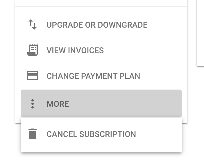 fazy's tweet photo. I guess #googleworkspace  don't want us to see the cancel subscription button. #Google used to be more honest, now falling into the dark patterns that drove us from Microsoft in the first place. Four legs good, two legs better etc. https://t.co/N0BWXAsfuO