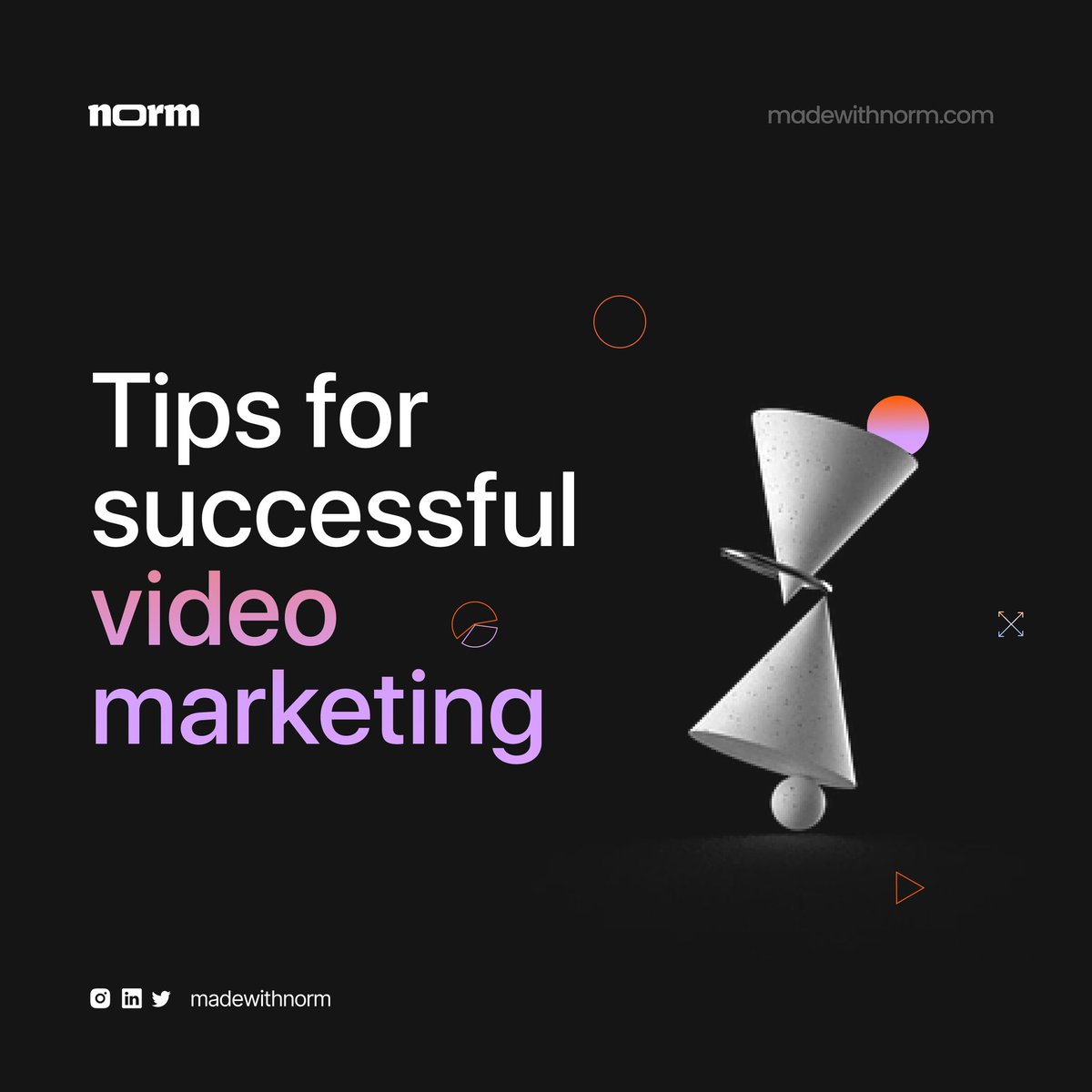 madewithnorm's tweet photo. With so many different platforms, making marketing videos can be confusing. However, certain principles apply to most video marketing strategies across platforms.

If you follow these key principles, you're already moving toward a successful video marketing campaign. https://t.co/b7SCsLk2Uc