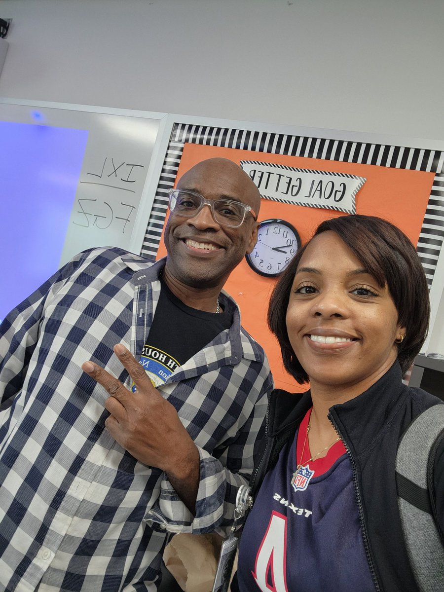 This morning as I was visiting one of my campuses, my high school Geometry teacher recognized me 😊. He introduced me to his students and shared that I also had his wife's class in middle school. Teachers make a difference! Happy Friday. #pricelessmoments