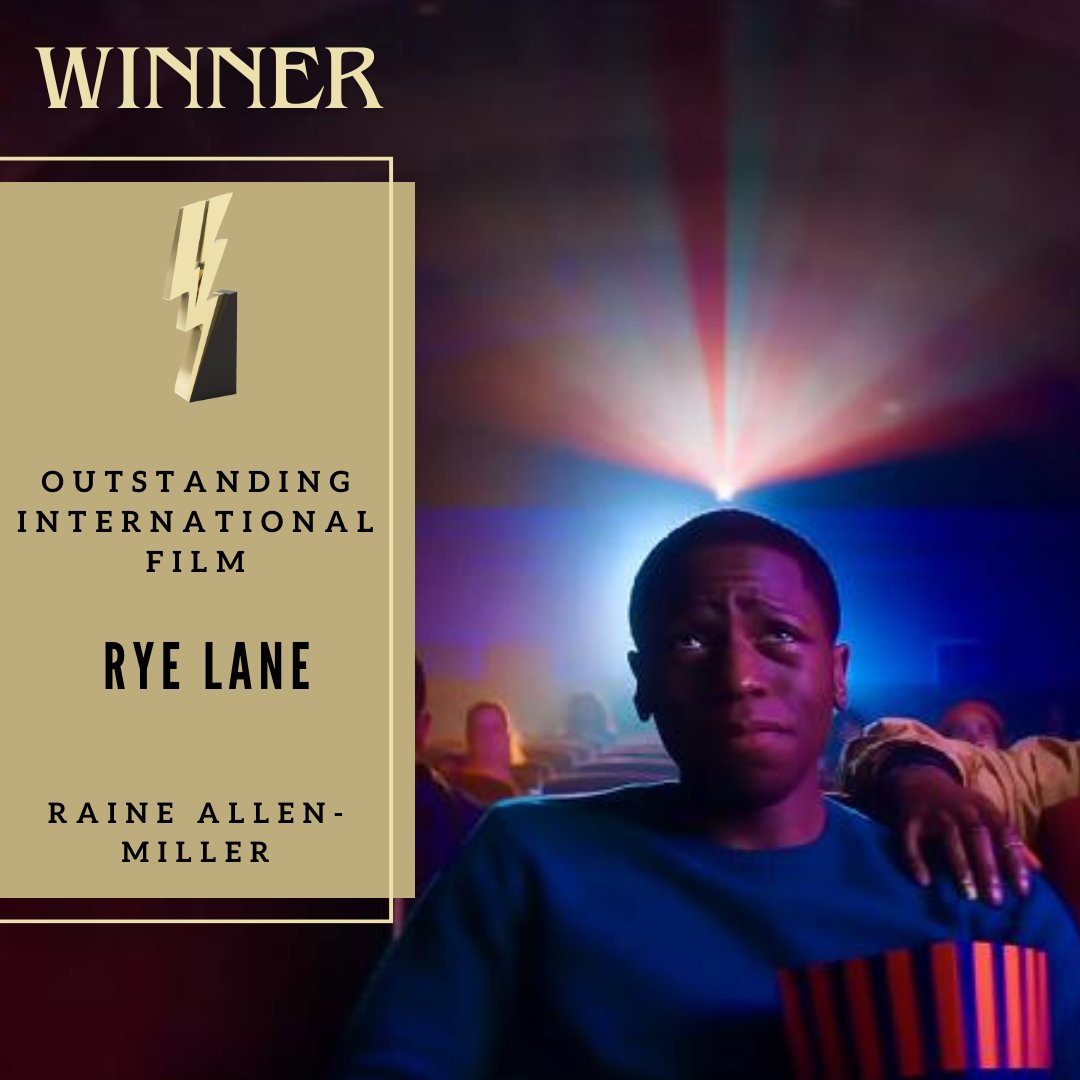 Winner for International Film - Rye Lane (Raine Allen-Miller)  #blackreeltvawards #blackreelawards #blackexcellence