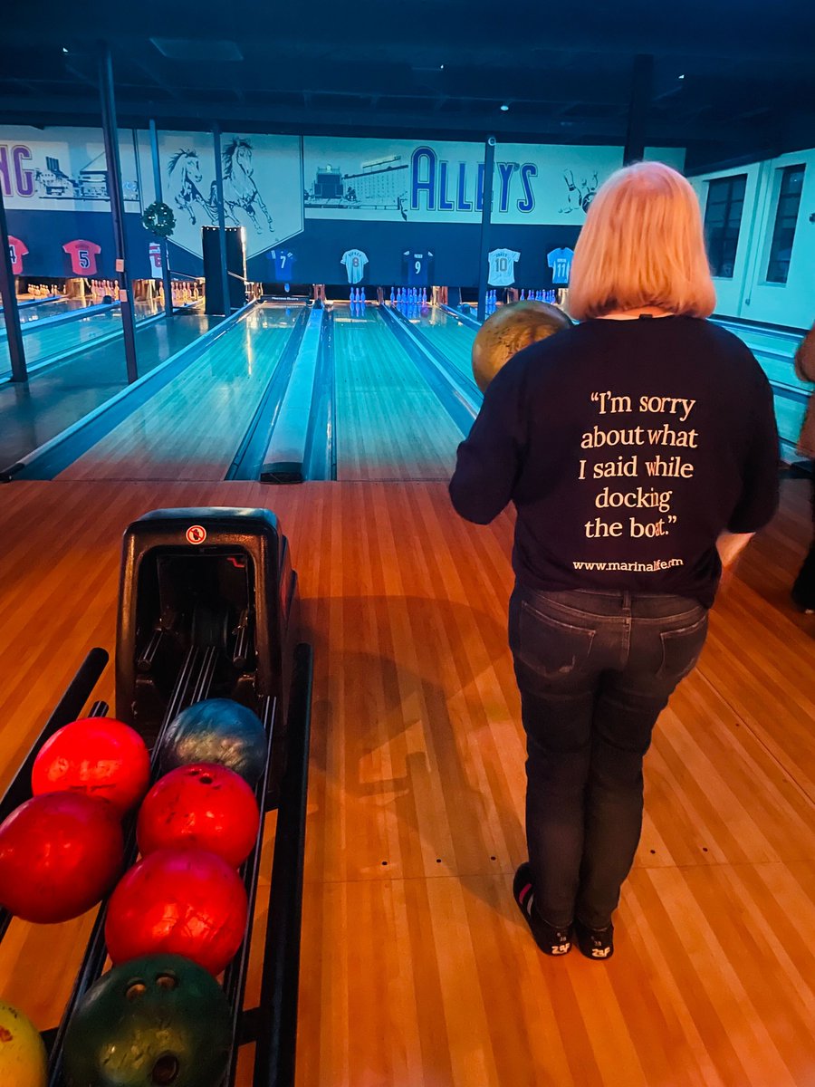 Marinalife's tweet photo. We traded our boat shoes for bowling shoes, and let's just say we weren't afraid to gutter ball. Always a blast with this team! 🎳 https://t.co/DabTBFPp3l
