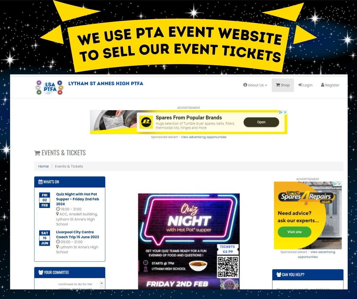 buff.ly/4aaW089 
We use PTA Events website for our ticket sales. Please support the school by supporting our events