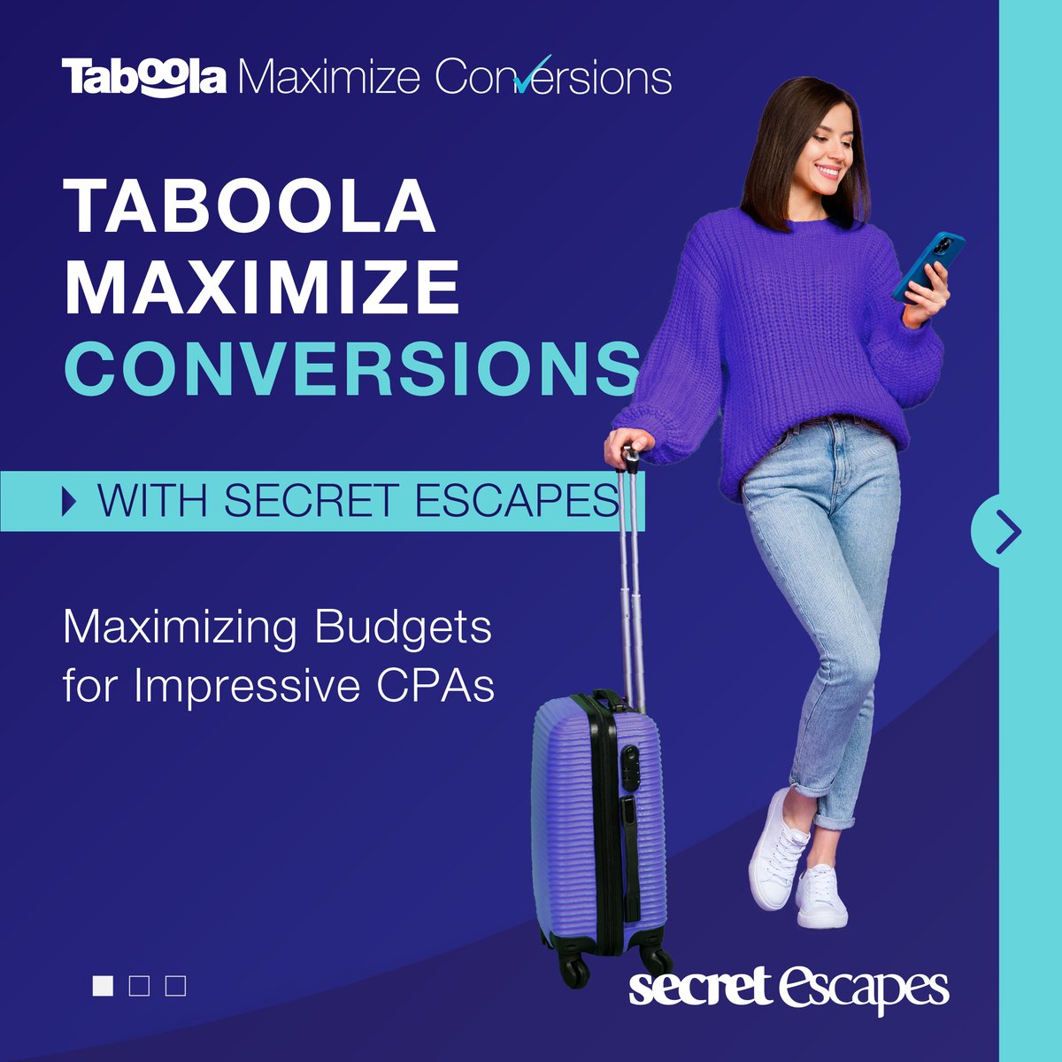 taboola's tweet image. 🚀  Just like @Secret_Escapes, you can win big with #TaboolaMaximizeConversions: our performance-driven bidding strategy. Just set your budget, and let our algorithm handle the rest! 📈

Learn more: ow.ly/wSx050QpgcF

#DigitalAdvertising #BiddingStrategy #AdvertisingTips