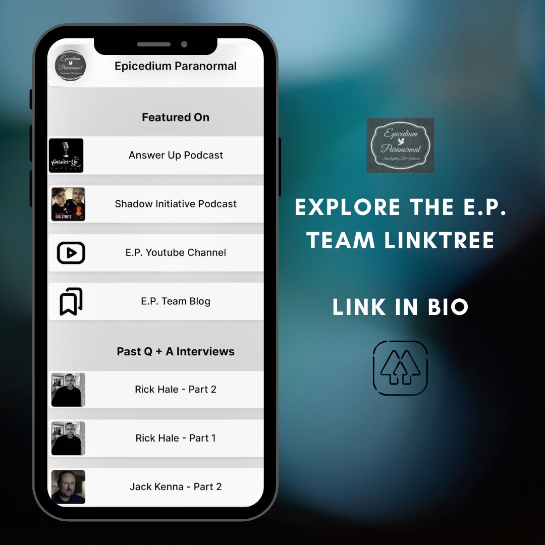 Check out the team Linktree for more content involving Epicedium Paranormal 🔗 Just hit the link in our bio & scroll! 

#tellusyourthoughts #linkinbio #linktree #additionalcontent #paranormal #team