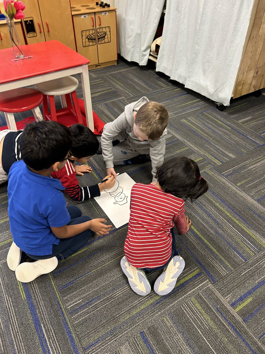 Collaborating to build the biggest snowman ever! <a href="/NCSD/">Novi Community School District</a> <a href="/NoviWoods/">Novi Woods Elem.</a> #kindergarten #reading