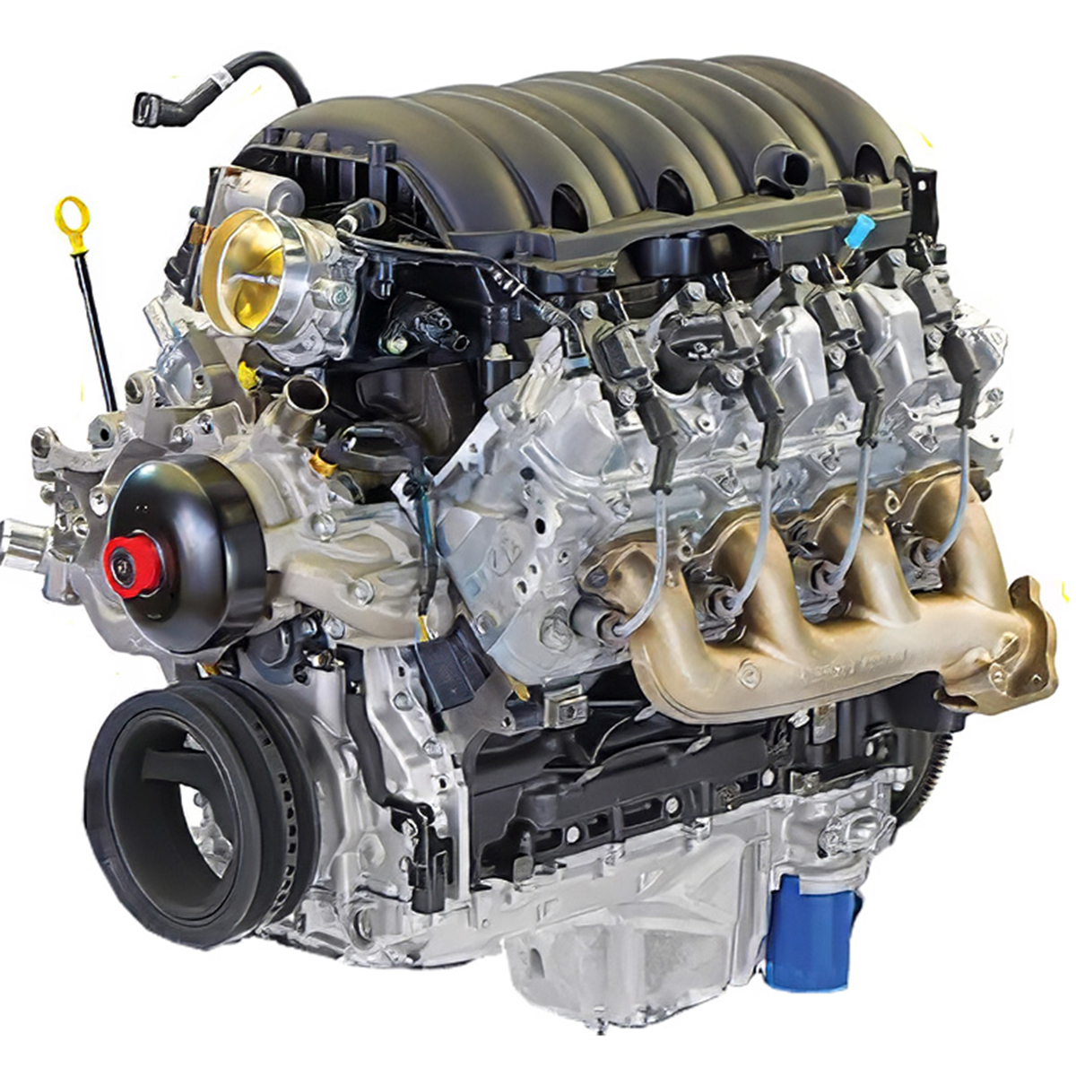 Tremec's tweet image. With all the EV talk it’s refreshing to see a new crate engine coming from Chevrolet Performance. L8P 6.6L crate motor is LT-based with 523-HP and 543 lb-ft torque. Perfect for a TREMEC 5-/6-speed transmission. Details bit.ly/3ROezXd #crateengines #chevroletperformance