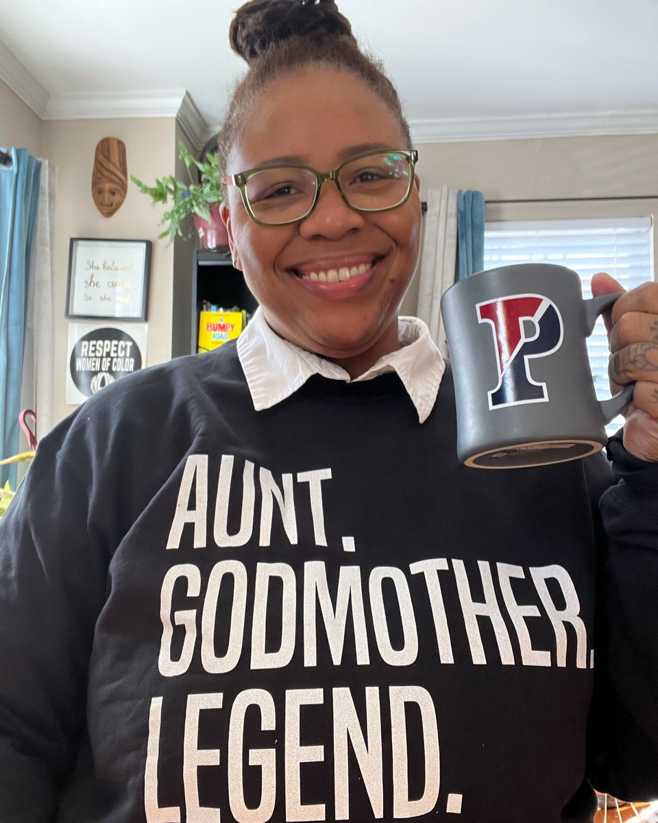 I try not to have to take so many meetings on a Friday, especially one before a long weekend. However, the work <a href="/GirlsIncDC/">Girls Inc. DC</a> never stops so today I figured if I must endure back 2 back meetings all day then I might as well do it with my new favorite sweatshirt and my <a href="/Penn/">Penn</a> mug.