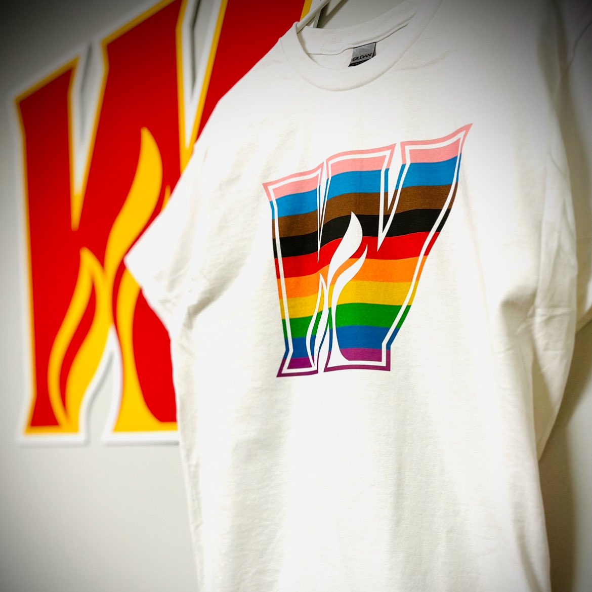 We have limited edition Wranglers Pride T-shirts available at the game tonight, with $5 from each shirt going to @YouCanPlayTeam!