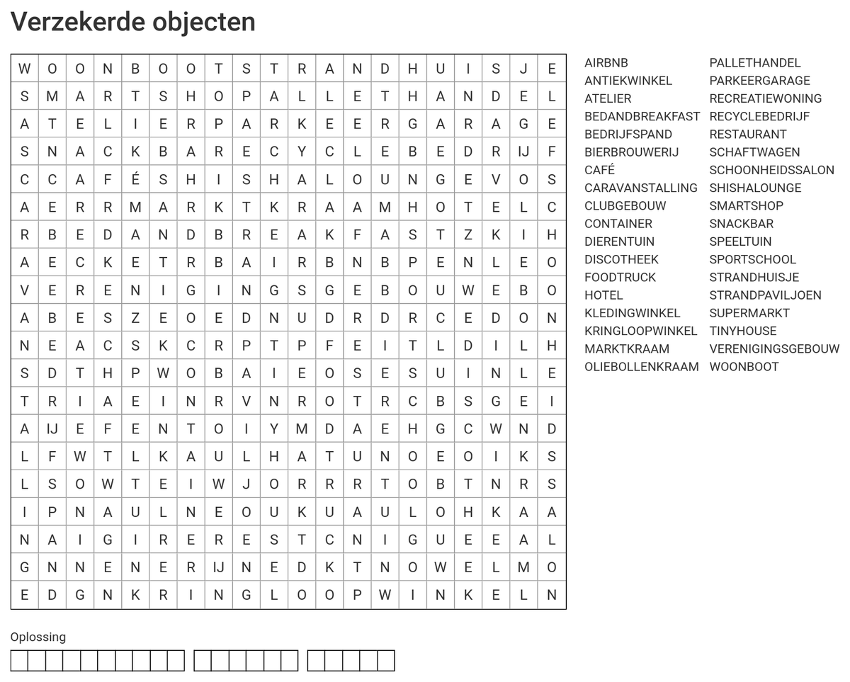 Voor de puzzelliefhebbers die dit weekend wat tijd over hebben...en ook voor ieder ander, geniet van je weekend!

bit.ly/3SgrFOA

#EvenWatAnders #BijnaWeekend #OOMVerzekeringen