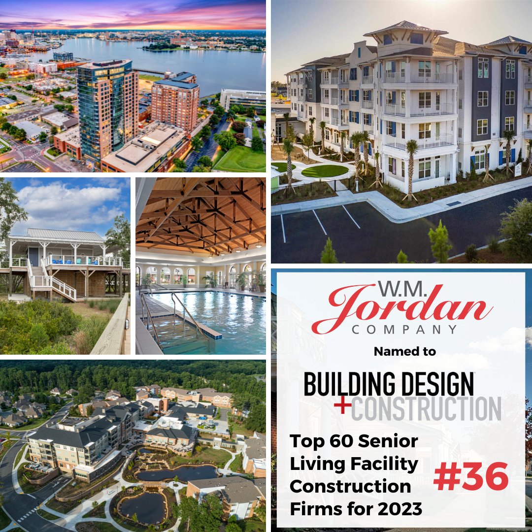 WMJordan_Co's tweet image. Building Design and Construction has named W. M. Jordan number 36 in their ranking of Top 60 Senior Living Facility Construction Firms for 2023!

#construction #buildthebest #buildwhatmatters #seniorliving