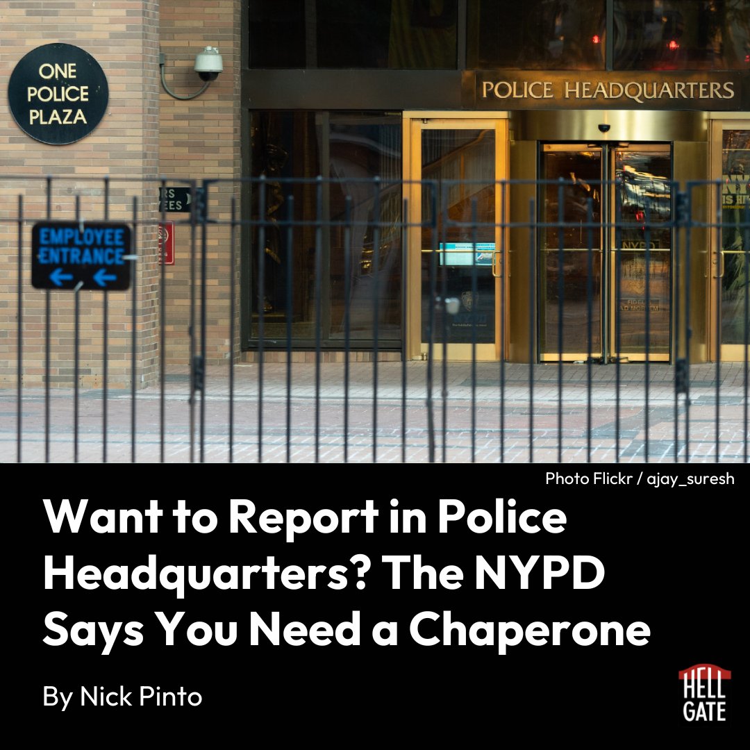 The NYPD kicked reporters out of police headquarters and into a trailer out back, calling it a move 'toward greater NYPD transparency.' Now it's making reporters sign new regulations barring them from going back inside HQ to report without a minder. hellgatenyc.com/want-to-report…