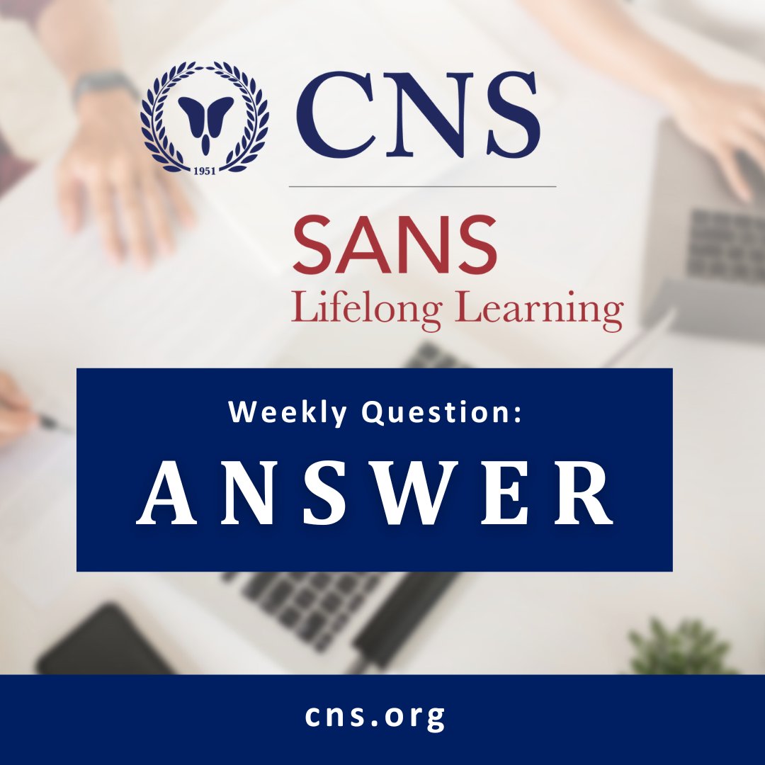 CNS_Update's tweet photo. The #CNSSANS Answer is A! Were you correct?
PRES typically presents with sub-acute painless bilateral vision loss ranging from blurring to no light perception, headache, altered mental status, aphasia, and/or seizures. https://t.co/7BL0hn2teW