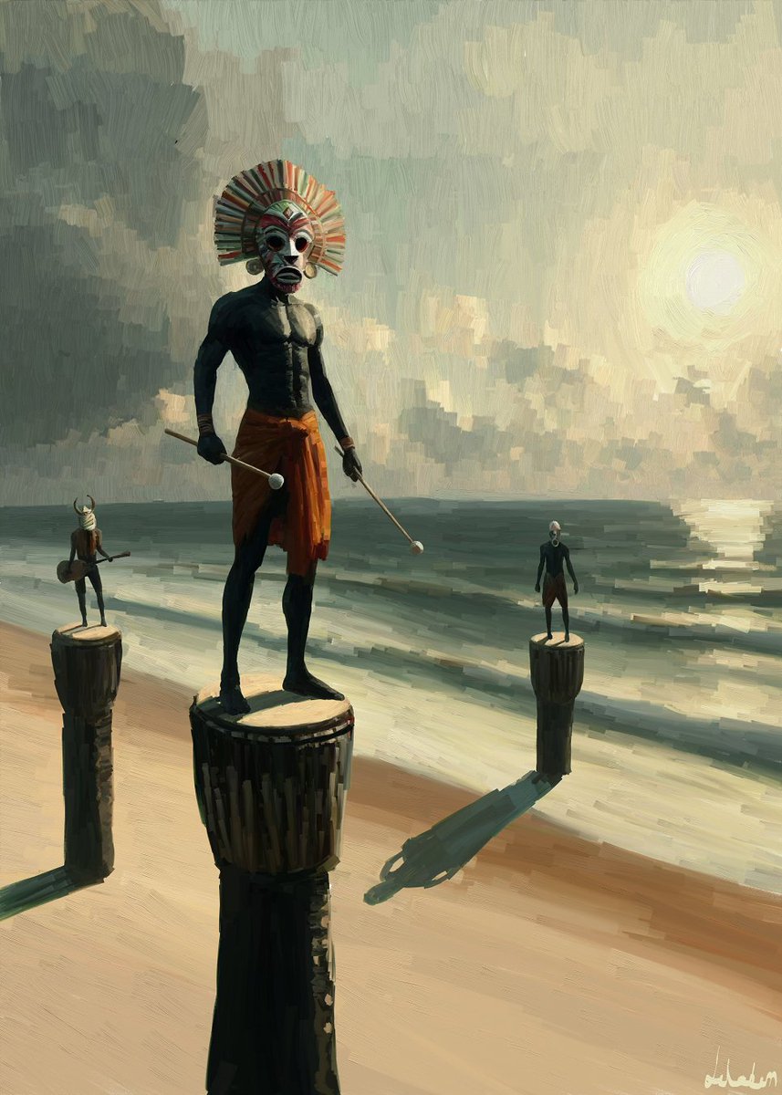 New painting,
gods on drums 2024