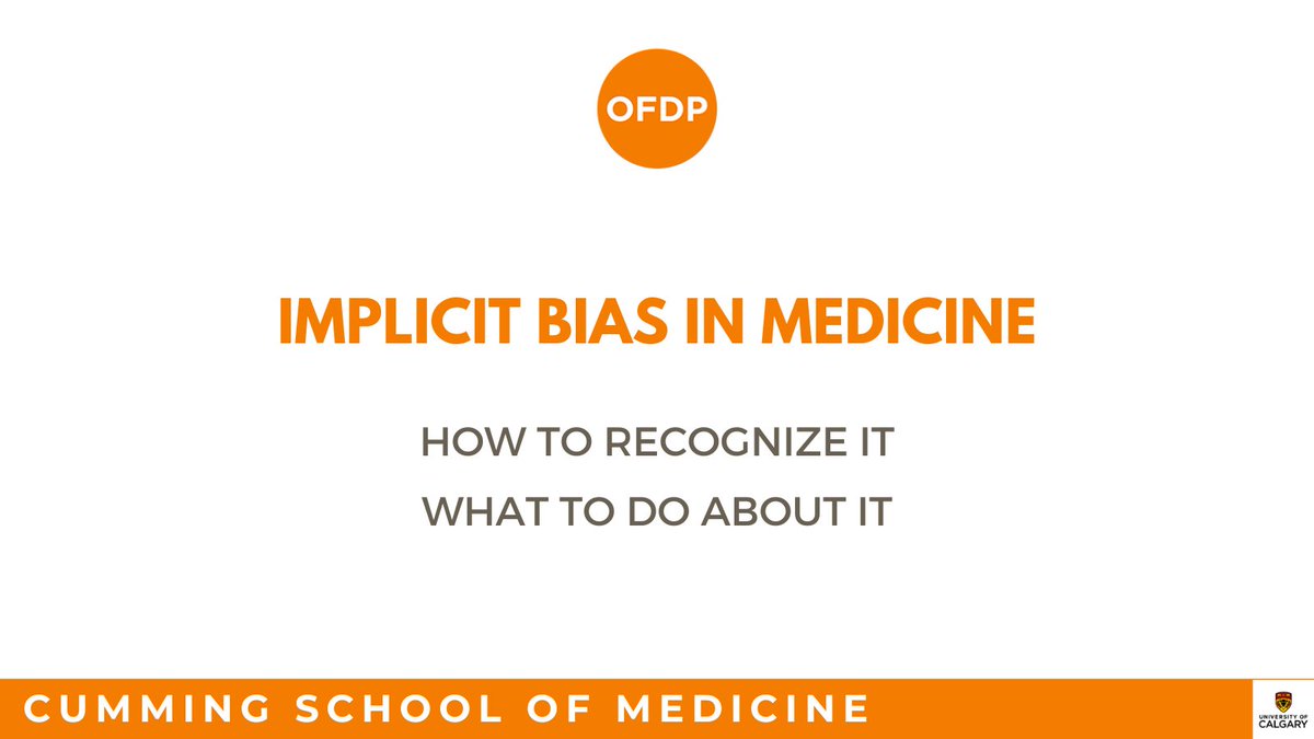 Join us for this insightful and interactive workshop to see how implicit bias affects our learning & work and to learn how to mitigate it. February 7 | 9 AM - NOON | ZOOM Registration: eventbrite.ca/e/793766796857… *Open to ALL @UCalgaryMed Students, Staff, & Faculty*