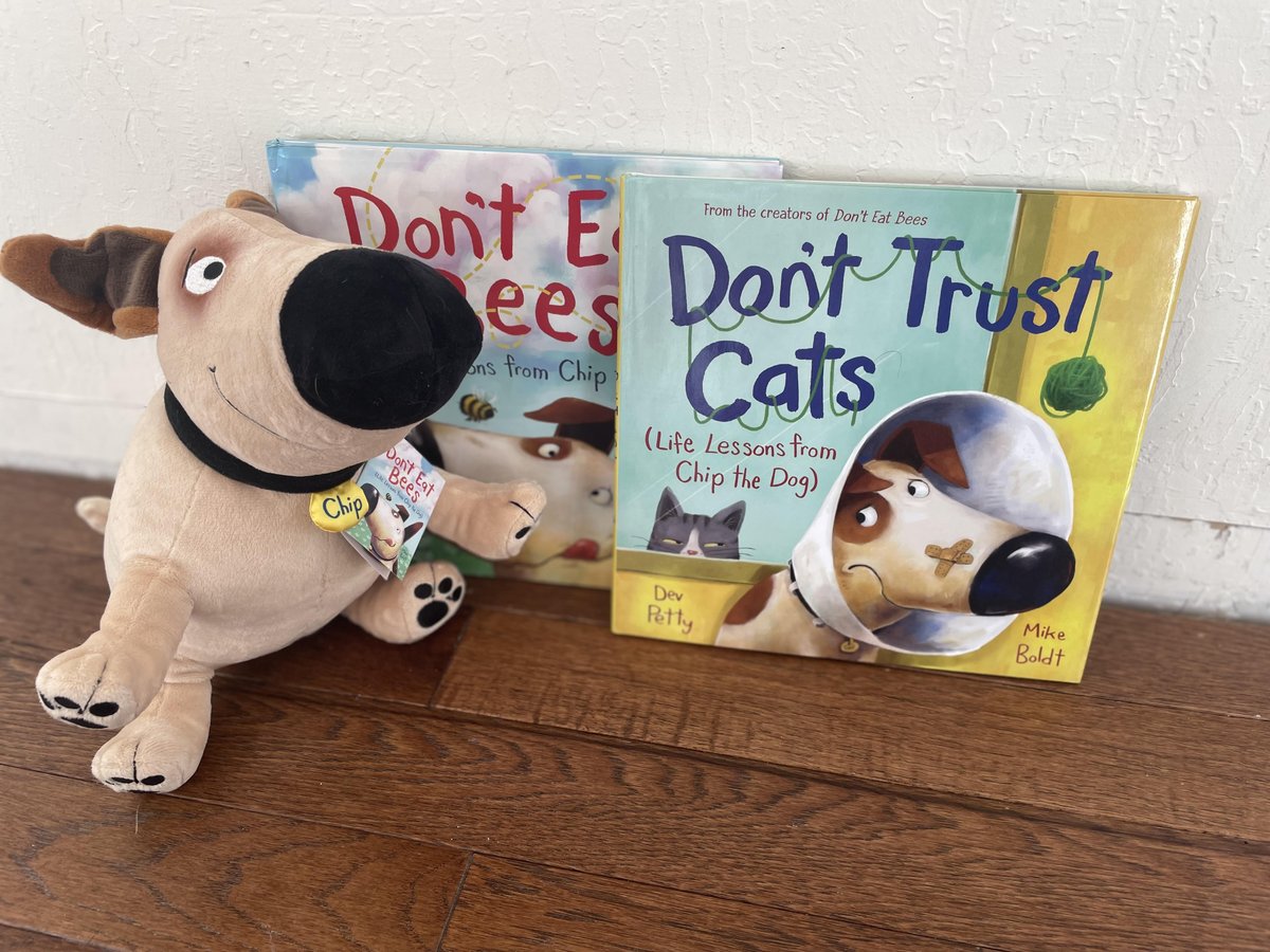 READY FOR A CHIP-TASTIC GIVEAWAY? That's right! Enter to win signed copies of BOTH Chip books (Don't Eat Bees and Don't Trust Cats) and a handsome Chip plush! 'How do I enter this awesome giveaway, Dev?' Like this: Follow and comment with a funny pic of a furry friend by 1/15