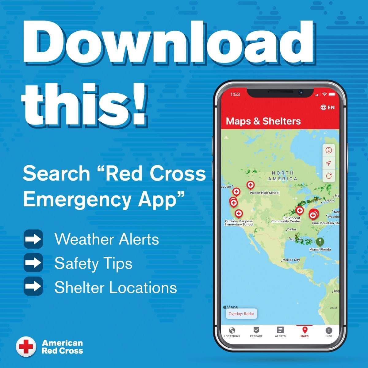 winsiegfriedEM's tweet image. Download the @RedCross #EmergencyApp to stay connected with Weather Alerts, Safety Tips and Shelter locations associated with #WinterstormGerri &amp;amp; #WinterstormHeather