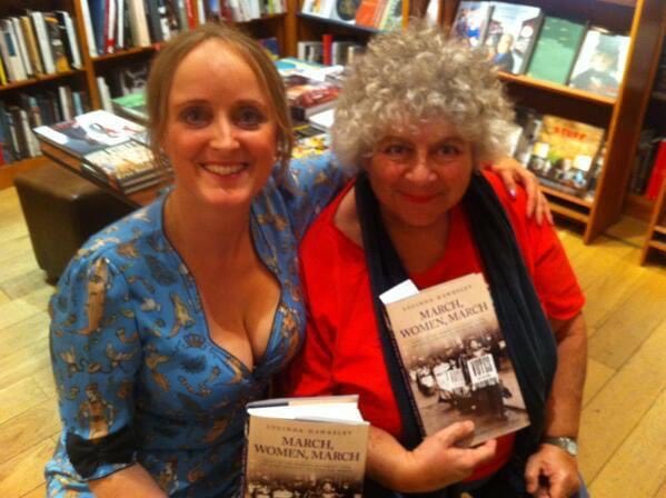 From my #MarchWomenMarch book launch at ⁦@Dauntbooks⁩ in Holland Park, with Miriam Margolyes - fellow patron of the ⁦@DickensMuseum⁩ & lovely friend. As I often tell her, I still can’t believe I’m friends with Lady Whiteadder. My teenage #Blackadder fan is thrilled.