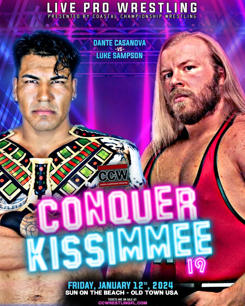 CCWAliveTV's tweet photo. 𝑵𝑬𝑾 𝑴𝑨𝑻𝑪𝑯𝑬𝑺 𝑨𝑵𝑵𝑶𝑼𝑵𝑪𝑬𝑫 for tonight's massive Conquer Kissimmee 19 event!

Do not miss our biggest Kissimmee event to date! Tickets are selling fast. 

Get yours in advance at: https://t.co/Cy701LDuWM https://t.co/4vOmaEoDwc