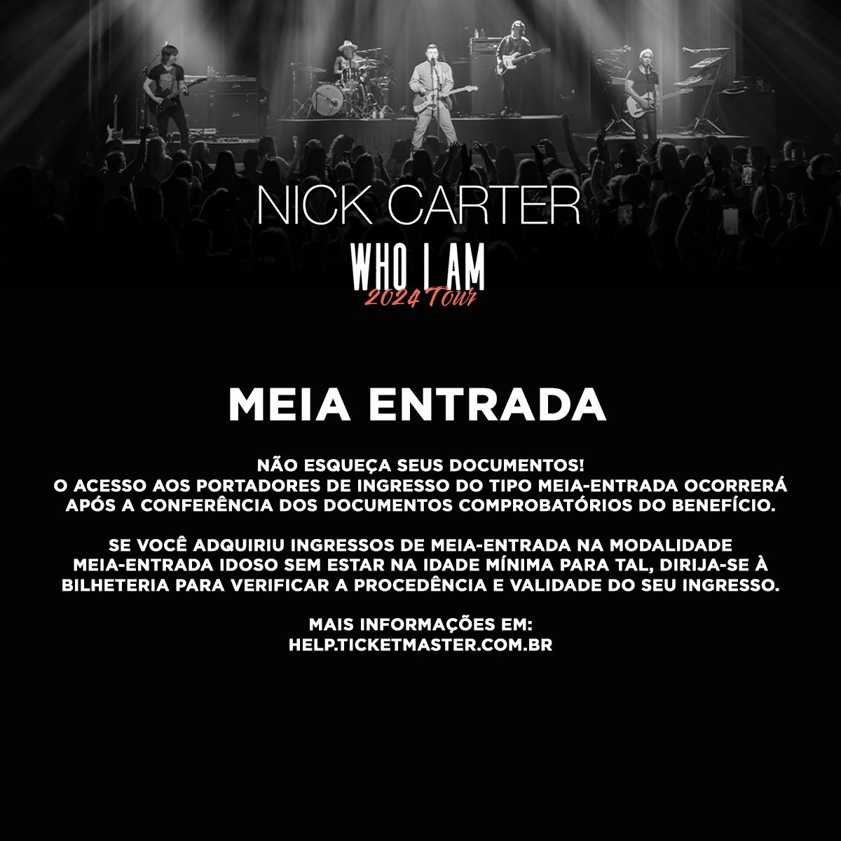 LiveNationBR's tweet photo. ATENÇÃO, CARTERS! Vai ao show do #NickCarter no Rio de Janeiro? Confira as informações necessárias para você curtir o show da melhor forma possível. 

Partiu #WhoIAm tour! https://t.co/Ps3axc5eQY