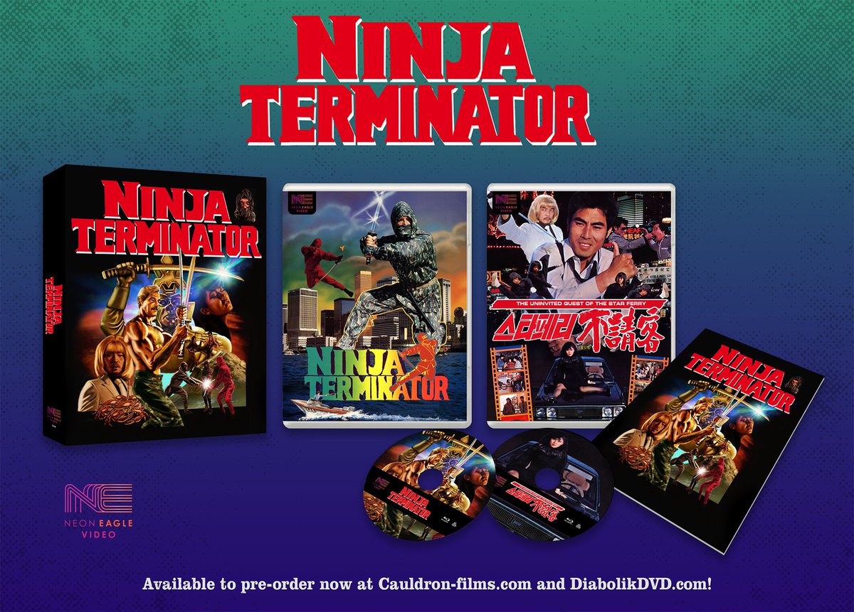 disc_connected's tweet photo. ***ANNOUNCEMENT***
Now available to order on blu-ray (and shipping in April) from @NeonEagleVideo: #NinjaTerminator (1984)!
Aa group of ninjas compete to control the ultimate artifact of their craft – the Golden Ninja Warrior statue! Meanwhile, a secret agent tries to bust https://t.co/d0a7EUyvvt