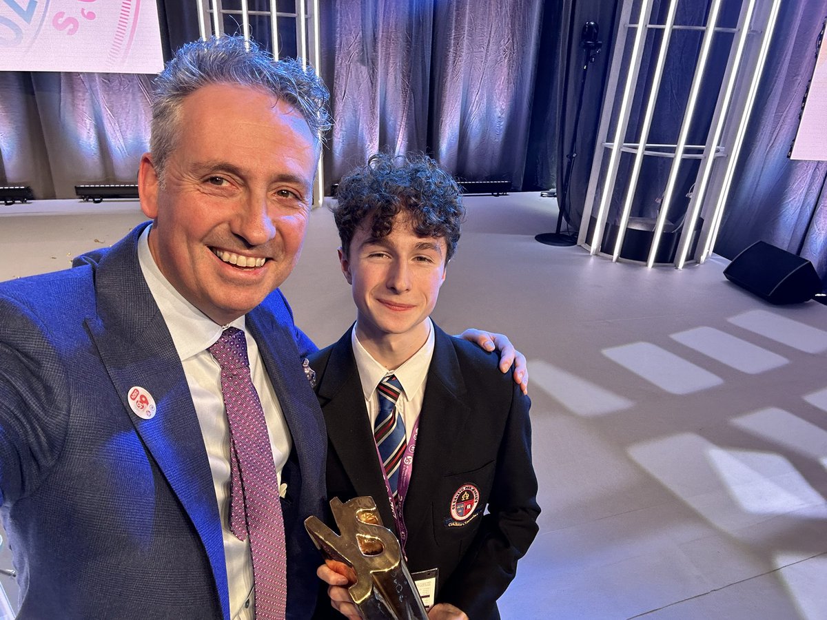 We have a winner. Sean O’Sullivan for his project Verify Me. From Coláiste Chiarain in Limerick. A project to verify that original authors can be distinguished from AI produced material. Highly topical and applicable @BTYSTE #BTYSTE2024