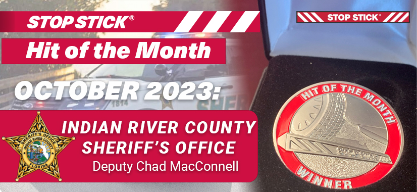 StopStickLtd's tweet photo. Just announced, Indian River County Sheriff's Office Win October's #HIToftheMonth Award!

Deputy Chad MacConnell's #StopStick Deployment helped capture a suspect wanted for attempted murder charges.

Read the full story and see all of October's nominees:
https://t.co/r9h3SKV5q9 https://t.co/N517tgRpBt