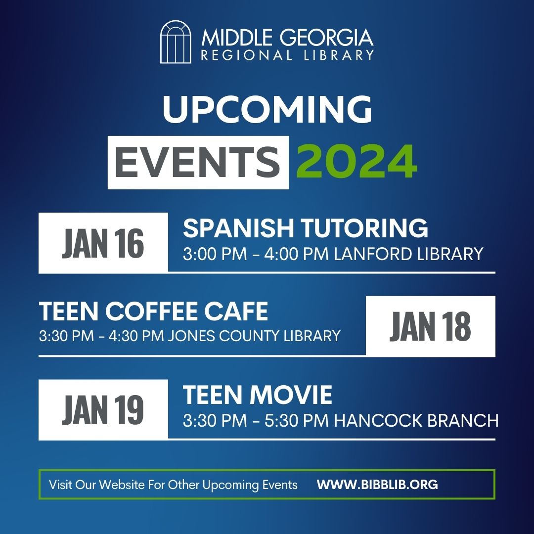 We're closed on MONDAY but for the rest of the week, you can escape the cold in our libraries with fun activities. Take a look at the full schedule here: calendarwiz.com/calendars/cale…

#GeorgiaLibraries #MyMGRL