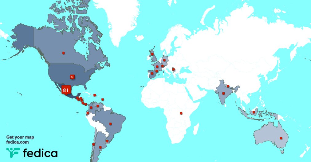 Muchas gracias a mis 1 nuevos seguidores desde México durante la última semana. fedica.com/!dollanag