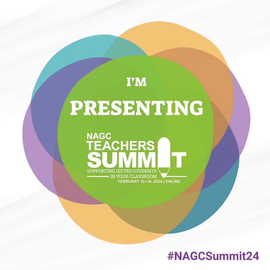 (I am equally excited about this session, but X has a character limit)

I will also be presenting the session "Maybe I'm Just 13: Racial Affective Justice and the Emotional Needs of Black Gifted Students." I hope to see you there! 
#NAGCSummit24