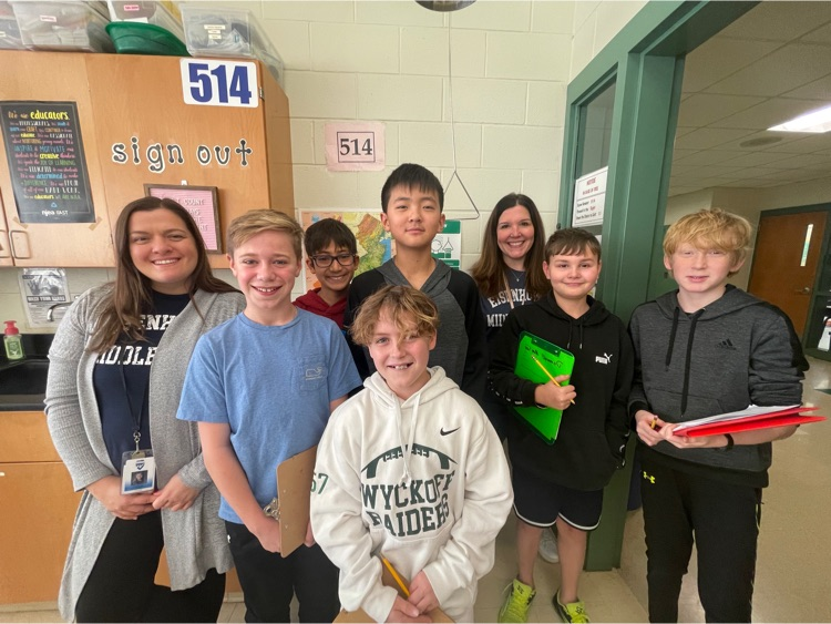 wyckoffschools's tweet photo. Language Arts students in Ms. Charles' class acted  as roving reporters today, interviewing staff and peers to learn more about newsworthy events at EMS. Thank you to all who participated! #teamonederful #roving reporters @Team1EMS https://t.co/wRvUw3nwIA