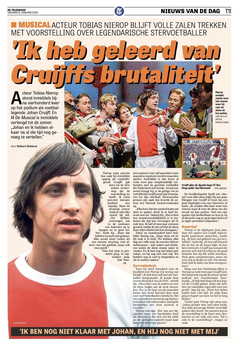 Tobias Nierop blijft volle zalen trekken met voorstelling over legendarische stervoetballer #leukwerk #afastheater #leusden