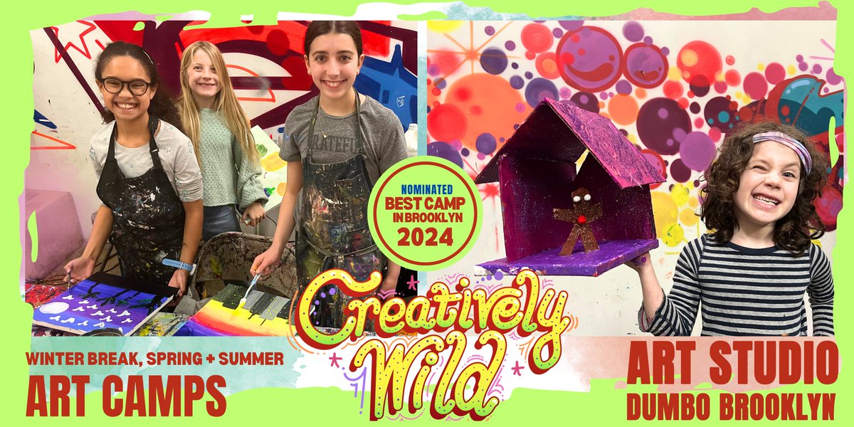 Get 20 % OFF all upcoming camps with our winter sale. USE CODE: WINTER
Offer valid until Monday Jan 15
creativelywildartstudio.com/winter-camps

#BrooklynCamps #WinterbreakCamps #DUMBOCamps #CreativelyWild #SpringCamps #BrooklynArtCamps #KidsCamps #TeenCamps #SummerCampsforkids