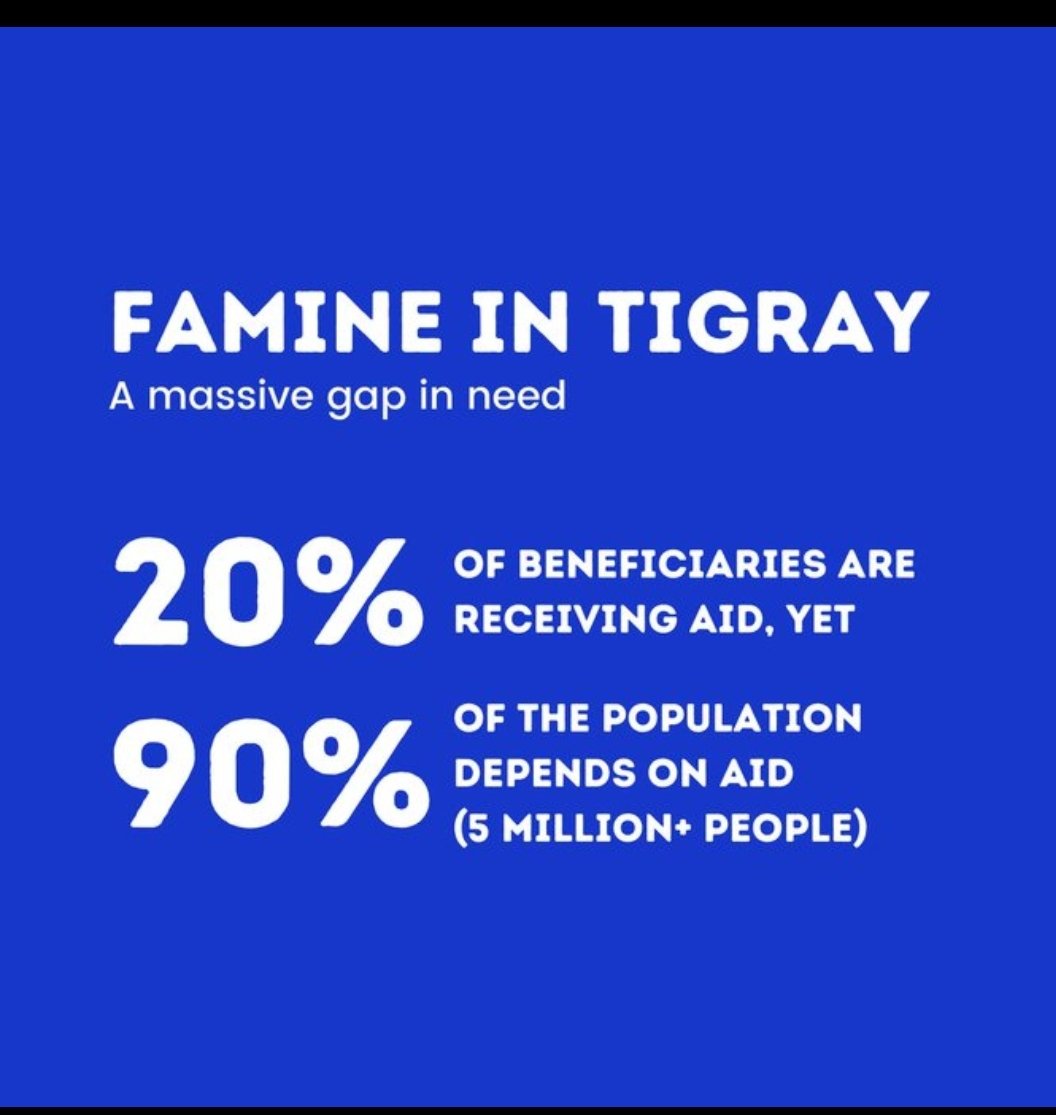 Breaking News: 90%of the Tigray region depending on emergency lifesaving food & medicine. #EndTigraySiege #AirDropFoodToTigray @hrw @WFP @WFPChief @USAID @PowerUSAID @ICRC @MSF @UNAIDS @ICRC_Africa @UNReliefChief @UNHumanRights @save_children @FMDH_Enfants @vickyford @HopeEnough1